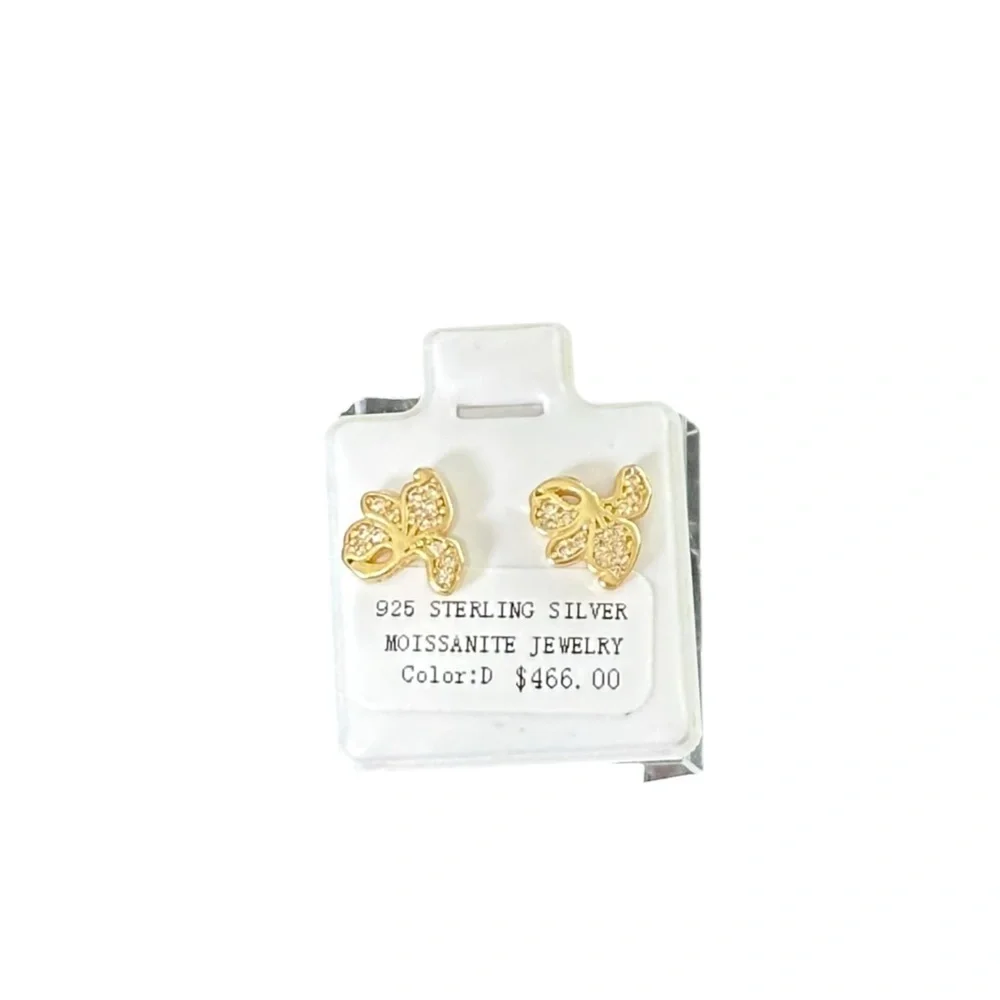 NWT Moissanite 1mm 0.2ct VVS1 925 Sterling Silver GRA Certified Earrings - Picture 5 of 9